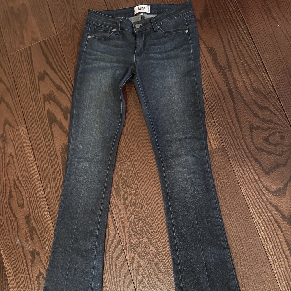 Paige Bootcut Mid-Rise Women's Jean Sz 27 Dark Blue Wash